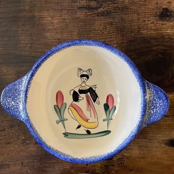 FAIENCERIE DE PORNIC FRANCE Quimper style bowl w/ the name of Alexandre /Lucie - Picture 2 of 8